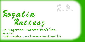 rozalia mattesz business card